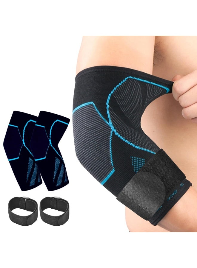 2 قطعة قفاز ضغط الكوع، حمالة الكوع لالتهاب الأوتار والكوع التنس، دعم الكوع للجولف، تخفيف الكوع التنس للرجال والنساء، قفاز الكوع للرفع الثقيل - Image 1